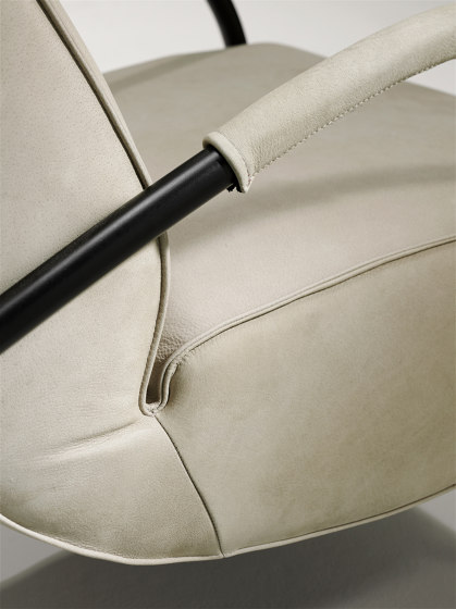 Howard Brushed Stainless Steel Fauteuil Low Back with Leather Armrest | Sillones | Jess