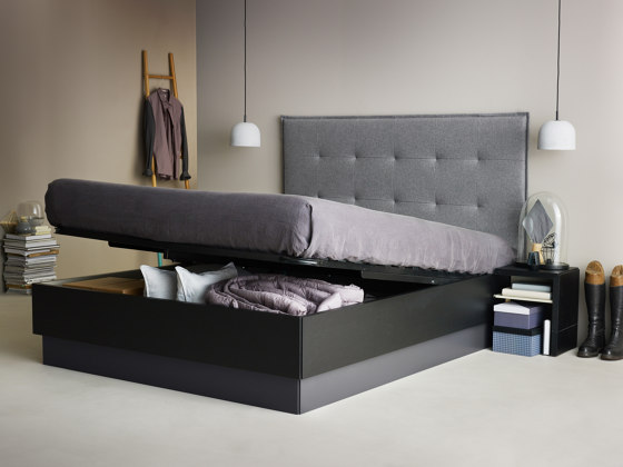 Lugano Bed with slatted frame and storage compartment under the 