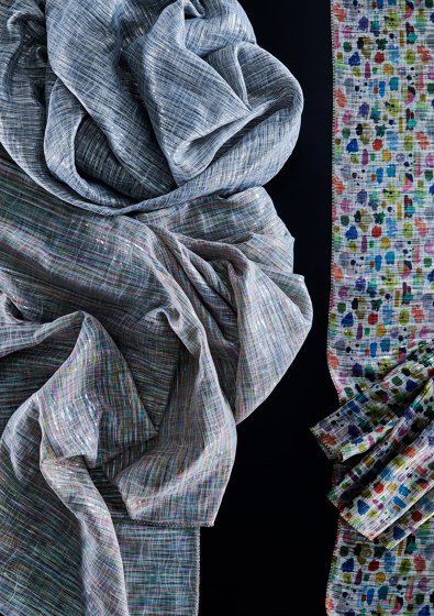 Filo col. 101 white/gray/silver | Drapery fabrics | Jakob Schlaepfer