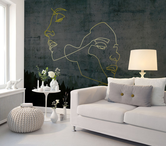 Atelier 47 | Papel Pintado DD118030 Goldenoutline1 | Revestimientos de paredes / papeles pintados | Architects Paper