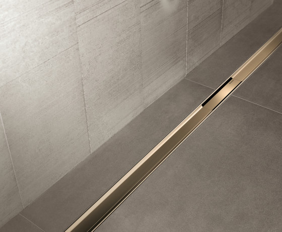 Floor-even shower solutions | Shower channel CleanLine80 champagne | Linear drains | Geberit