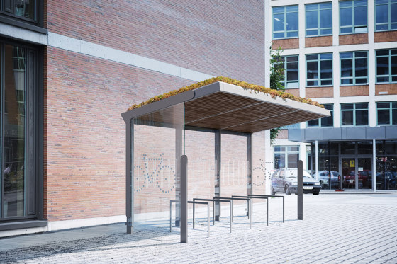 aureo green | Shelter with vegetative roof | Bus stop shelters | mmcité
