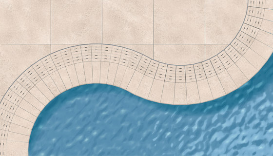 Borde Creta y rejilla de drenaje RJ67 Sea Rock Marfil | Baldosas de cerámica | Cerámica Mayor