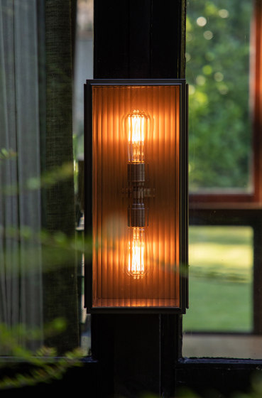 Lantern | Cedar Wall Light - Large Quad Lamp - Antique Brass & Clear Glass by J. Adams & Co