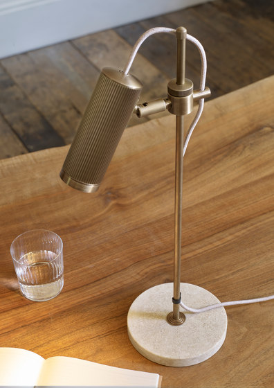 Spot | Desk Light - Satin Brass & Black Marble base | Table lights | J. Adams & Co.