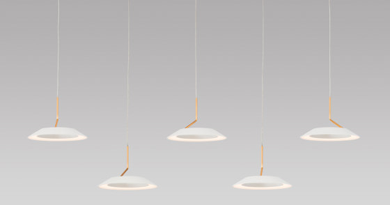 Royyo Pendant (linear with 5 pendants), Silver, Silver Canopy | Suspended lights | Koncept