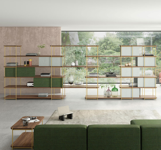 Julia Contemporary shelf with sliding panels | Regale | Momocca