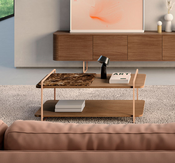 Adara bedside table with natural stone at the top | Comodini | Momocca
