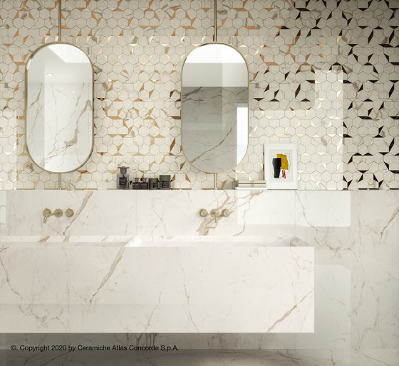 Marvel Shine Calacatta Prestigio Mosaico 30x30 | Ceramic tiles | Atlas Concorde
