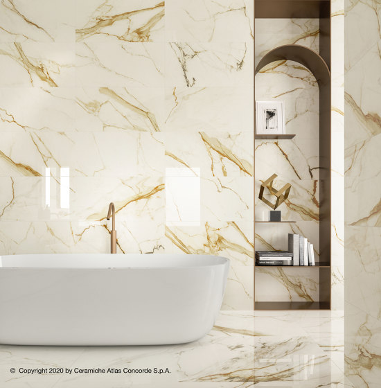 Marvel Shine Calacatta Prestigio 50x120 Silk | Ceramic tiles | Atlas Concorde