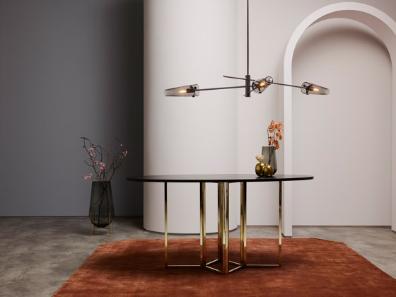 Axis large pendant satin brass / smoked glass by CTO Lighting