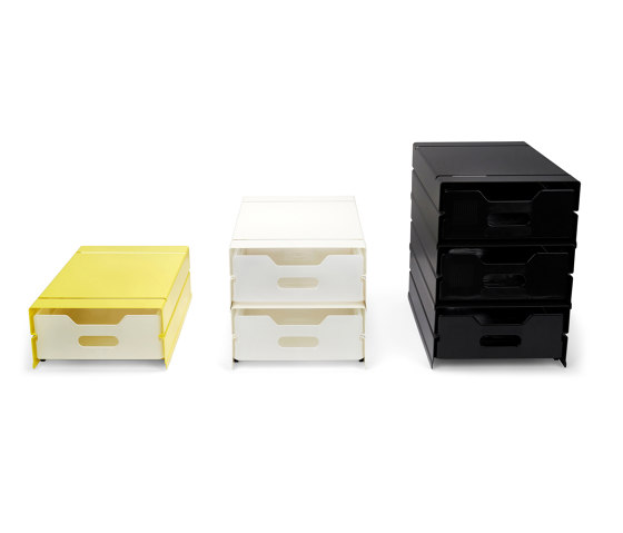 Atlas | Container, 2 compartments | sulfur yellow RAL 1016 | Desk tidies | Magazin®