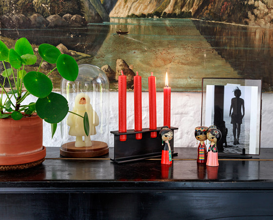 Tete | Candlestick 1, black-lacquered | Portacandele | Magazin®