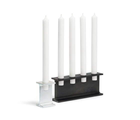 Tete | Candlestick 4, black-lacquered | Candlesticks / Candleholder | Magazin®