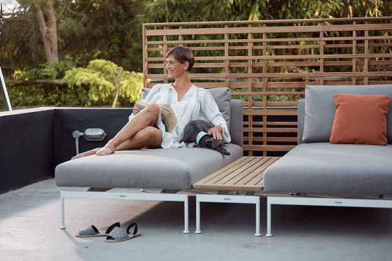 Layout Double Lounger - Double seats with single backs (Forge Grey Frame) | Chaise longues | Barlow Tyrie