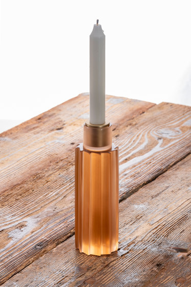 Lume - PLISSE satinated candlestick | Bougeoirs | Purho