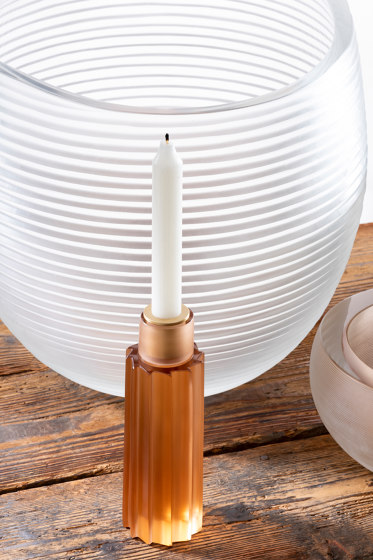 Lume - PLISSE satinated candlestick | Bougeoirs | Purho