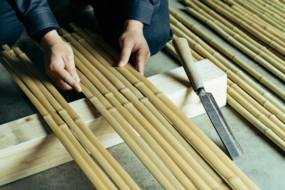 Miki Wari taimatsu bamboo panel | Bambou | Hiyoshiya