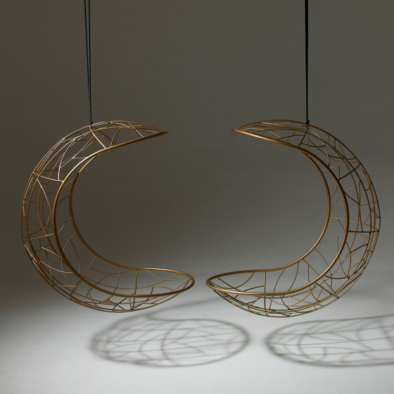 Lucky Bean Hanging Chair Swing Seat Gold | Swings | Studio Stirling