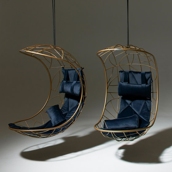 Lucky Bean Hanging Chair Swing Seat Gold | Swings | Studio Stirling