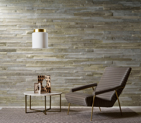 WOODS Mushroom Oro Bianco Layout 2 | Leather tiles | Studioart