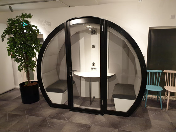 8 Person Meeting Pod with Front Glass Enclosure and Glass Back Panel | Office Pods | The Meeting Pod