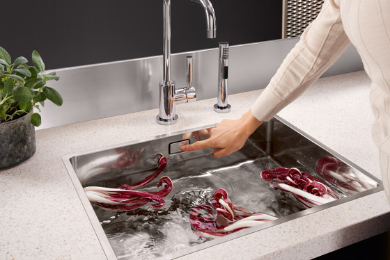 Polished stainless-steel kitchen sink | Kitchen sinks | Dornbracht
