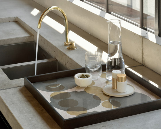 Translucent Silhouettes tray collection | Connected Dots glass tray - oblong - M | Trays | Ethnicraft