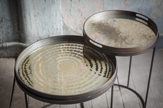 Tribal Quest tray collection | Indigo Organic glass tray - round - S | Vassoi | Ethnicraft