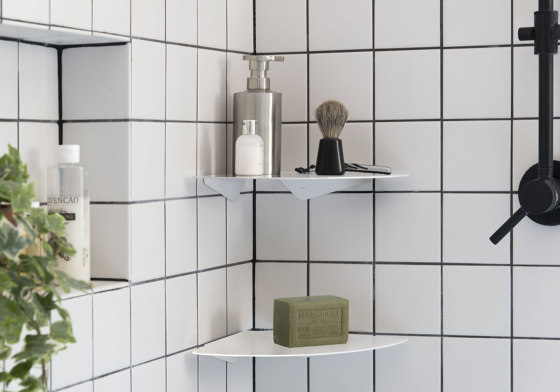 TEEtow 45 cm Estante de pared de acero para baño en blanco | Estanterías toallas | Teebooks