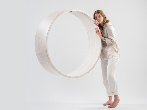 Circleswing N.3 Wooden Hanging Chair Swing Seat -  White Oak⎥indoor | Balancelles | Iwona Kosicka Design