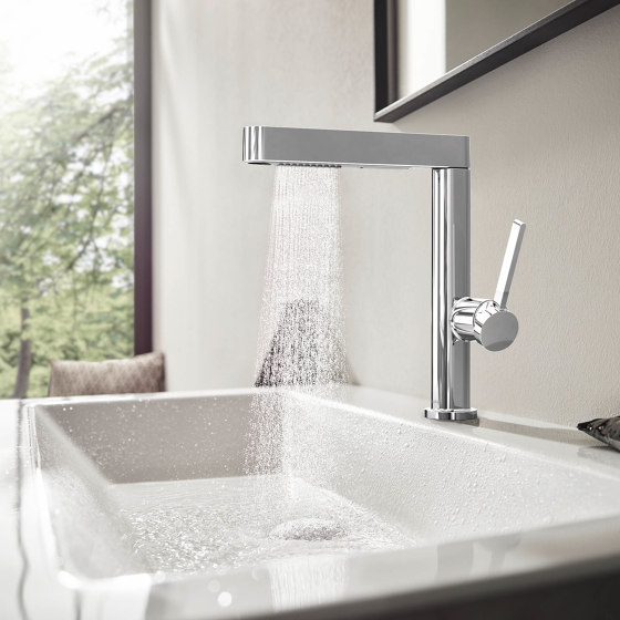 hansgrohe Finoris Rubinetteria 3 fori lavabo 160 con push-open | Rubinetteria lavabi | Hansgrohe