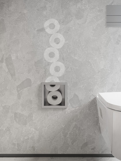 XtraStoris Rock Portascopino e porta rotolo da incasso con sportello piastrellabile | Portascopino | Hansgrohe