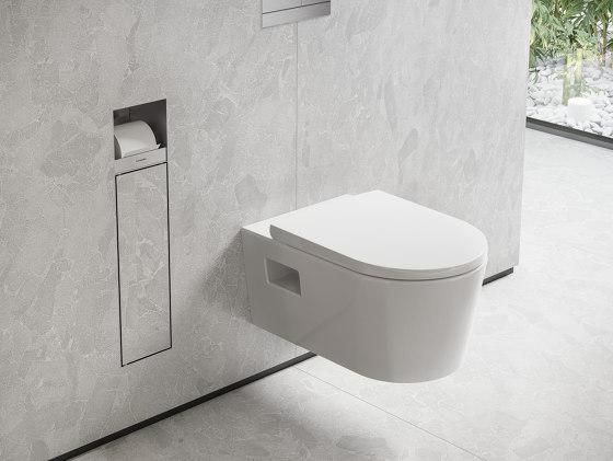 XtraStoris Rock Portascopino e porta rotolo da incasso con sportello piastrellabile | Portascopino | Hansgrohe