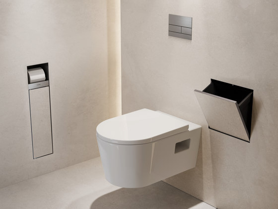 XtraStoris Rock Einbau Toilettenbürstenhalter mit Papierhalter und befliesbarer Tür | Toilettenbürstengarnituren | Hansgrohe