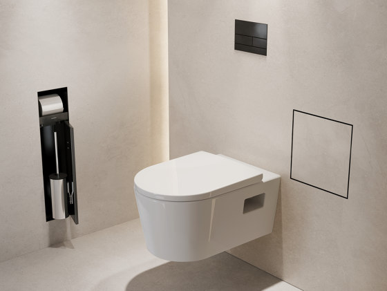 XtraStoris Rock Poubelle encastrée avec porte carrelée 300/300/140 | Poubelles de salle de bain | Hansgrohe