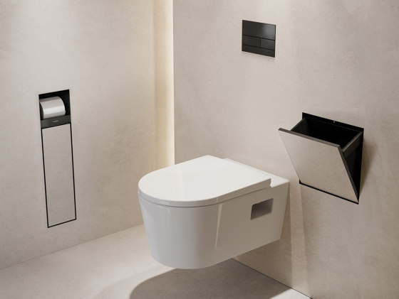 XtraStoris Rock Poubelle encastrée avec porte carrelée 300/300/140 | Poubelles de salle de bain | Hansgrohe