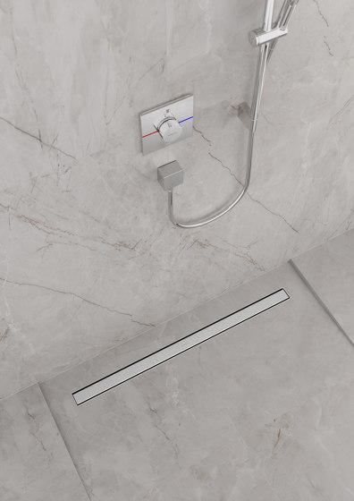 RainDrain Compact Caniveau de douche linéaire 900 avec hauteur d'encastrement 43 mm | Caniveaux de douche | Hansgrohe