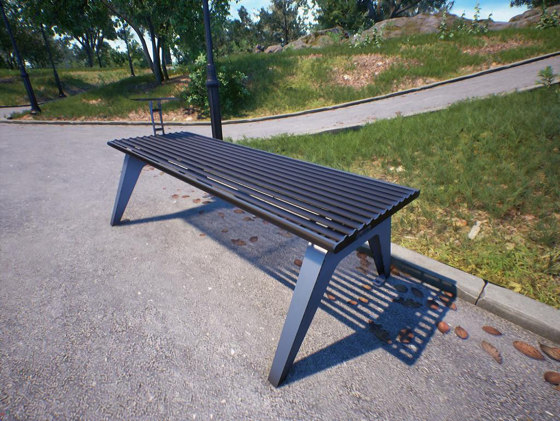 Aria | Street Bench with Armrest and Backrest | Bancs | Punto Design