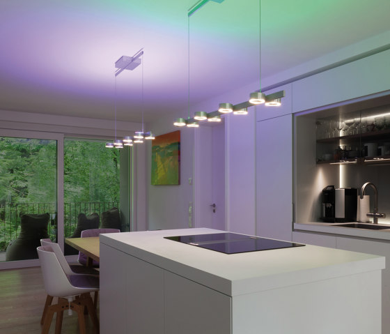 Tisua Line | Dolorinua 1500 Colored ambience light | Suspensions | Klaus Sigllicht