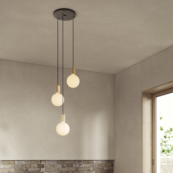 Graphite Triple Pendant with Black Canopy with Voronoi II | Suspensions | Tala