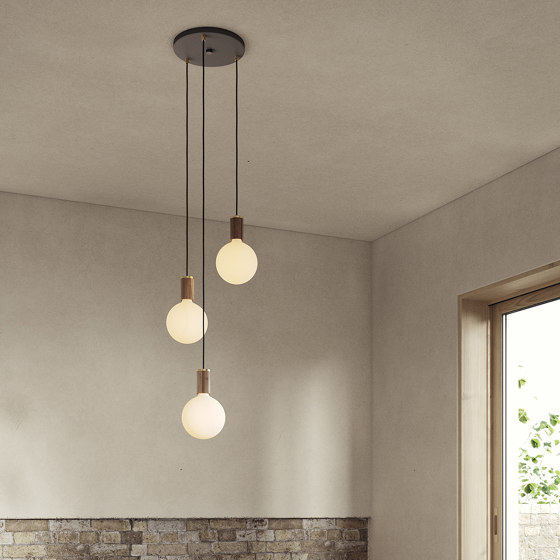 Brass Triple Pendant with White Canopy with Voronoi II | Suspended lights | Tala