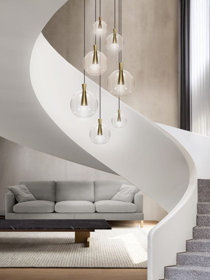 Cone 7 Piece Cluster - Lamp and Shade | Suspensions | Marc Wood Studio