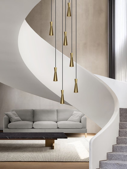 Cone 6 Piece Cluster (Wide) - Lamp and Shade | Pendelleuchten | Marc Wood Studio