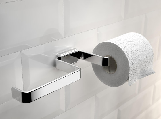 Aim | Toilet Roll Holder With Cover Chrome | Paper roll holders | Geesa