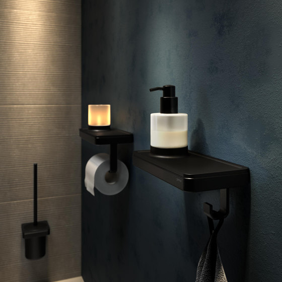 Frame Full Black | Bathroom Shelf Universal 21cm Black | Bath shelves | Geesa