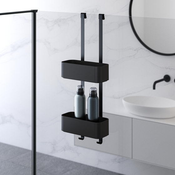 Frame Full Black | Bathroom Shelf 21cm Black | Bath shelves | Geesa