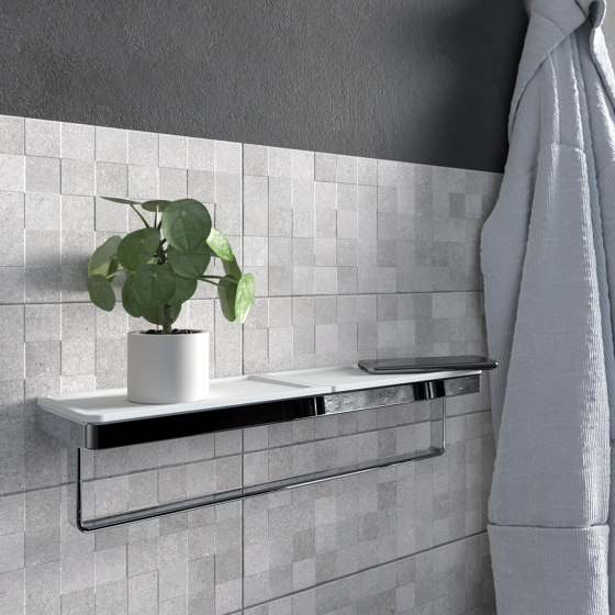 Frame White Chrome | Bathroom Shelf 26cm White / Chrome | Bath shelves | Geesa