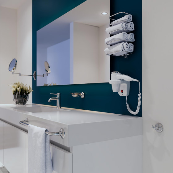 Hotel | Toilet Brush And Holder Chrome (White Brush Head) | Toilet brush holders | Geesa