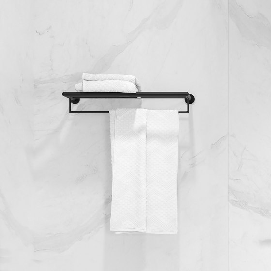 Nemox Black | Porte-Rouleau Papier Toilette Avec Rabat Noir | Distributeurs de papier toilette | Geesa
